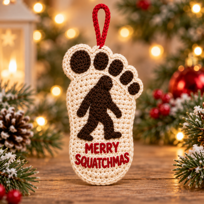 🔥Hot Sale🔥 - 🦶🎄Bigfoot Christmas Footprint Ornaments – A Funny Holiday Keepsake for Sasquatch Fans