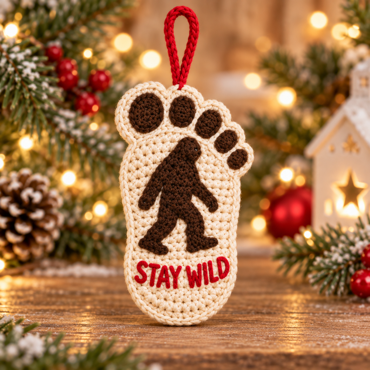🔥Hot Sale🔥 - 🦶🎄Bigfoot Christmas Footprint Ornaments – A Funny Holiday Keepsake for Sasquatch Fans