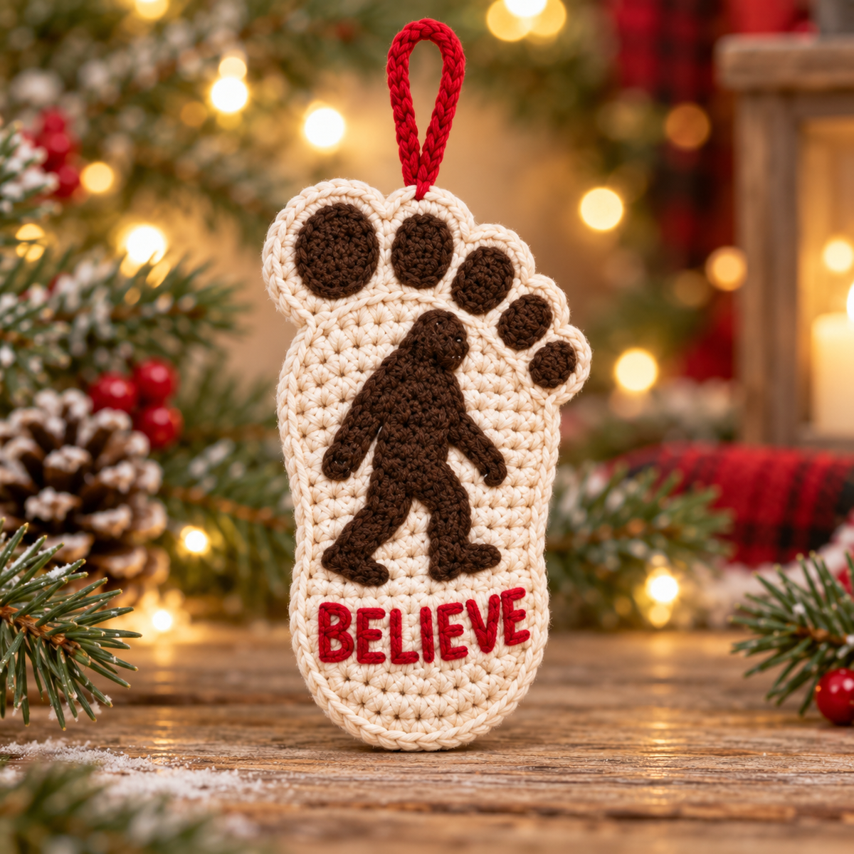🔥Hot Sale🔥 - 🦶🎄Bigfoot Christmas Footprint Ornaments – A Funny Holiday Keepsake for Sasquatch Fans