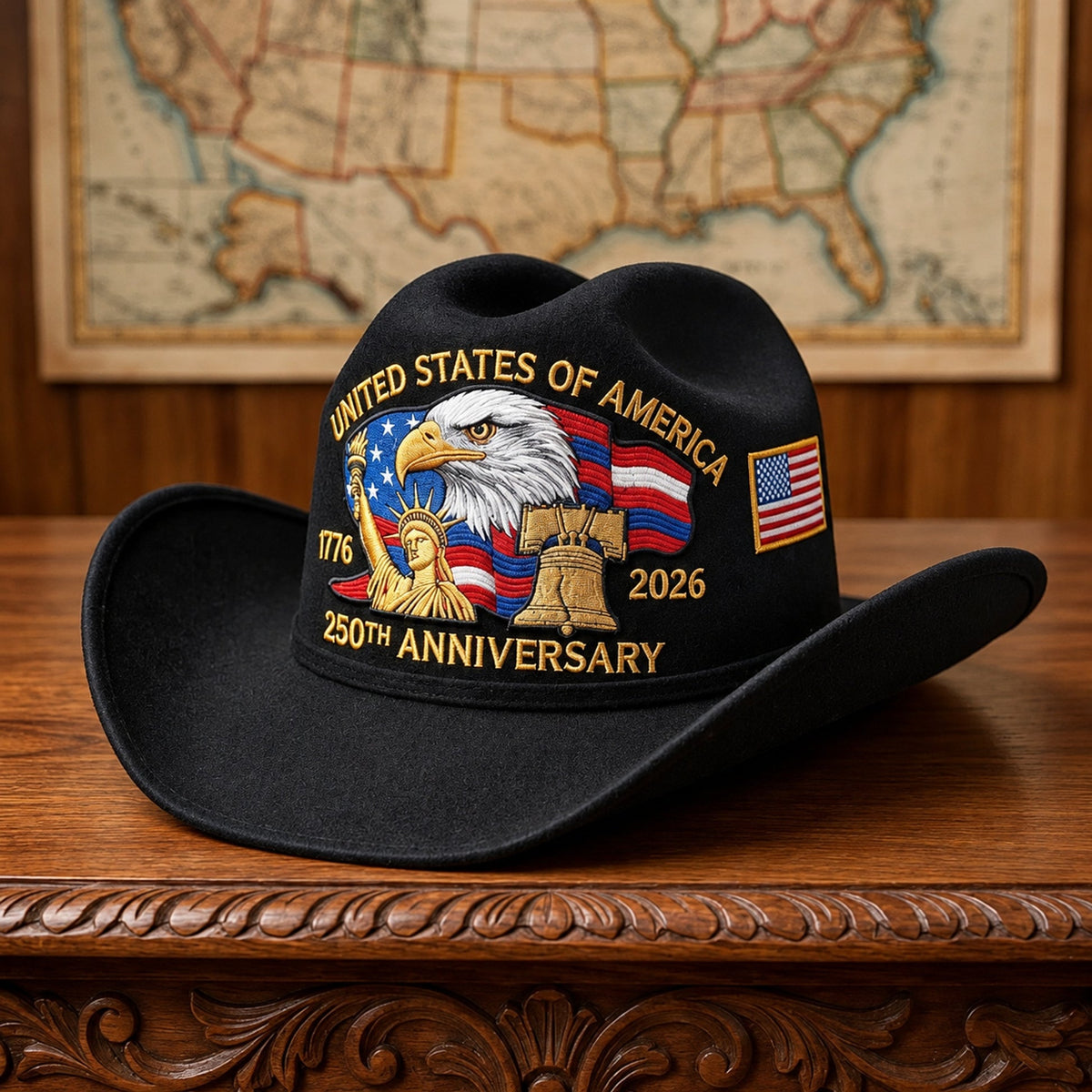 U.S. 250th Anniversary Edition Unisex Felt Cowboy Hat