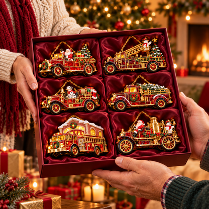 🚒 2026 Vintage Fire Truck Christmas Ornaments