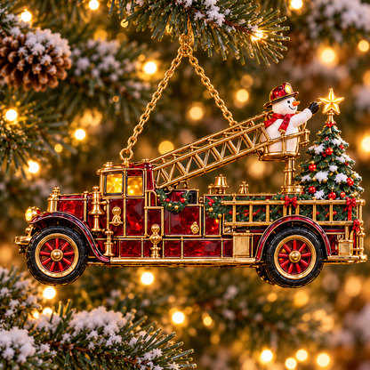 🚒 2026 Vintage Fire Truck Christmas Ornaments
