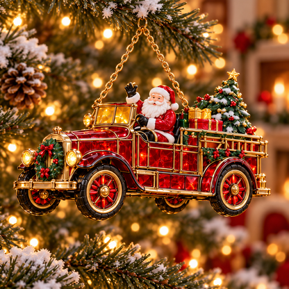 🚒 2026 Vintage Fire Truck Christmas Ornaments
