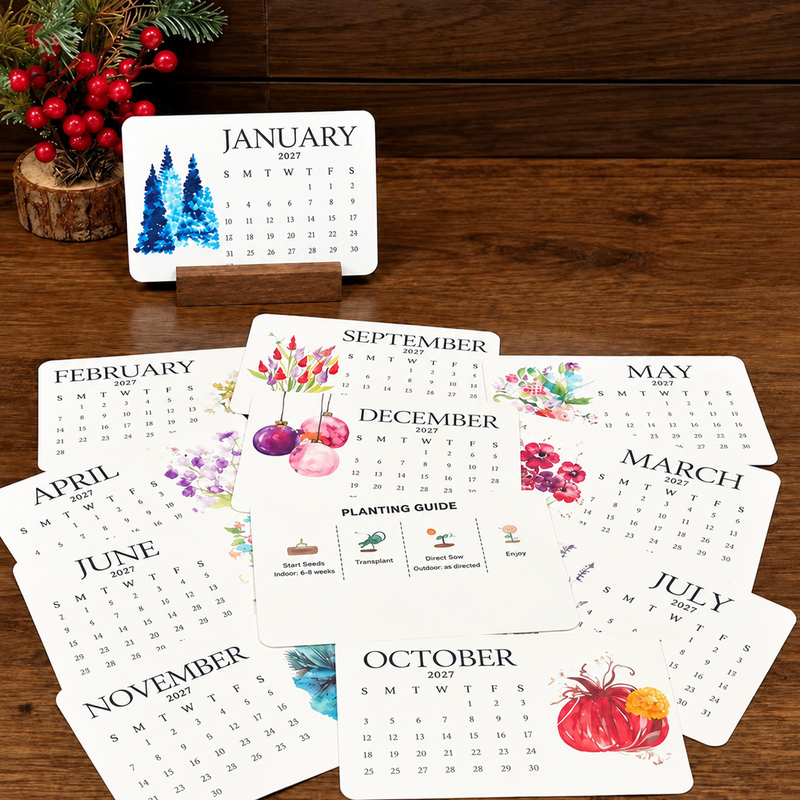 🌱📅Plantable Seed Calendar 2027 – A Year of Growing Beauty