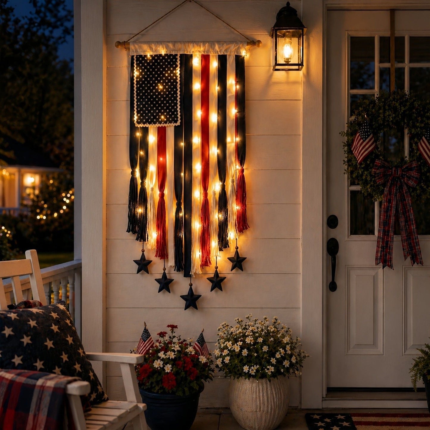 🎉250th Anniversary Special Boho American Flag Tassel Wall Hanging, Patriotic 4th of July Decor (4 Styles)