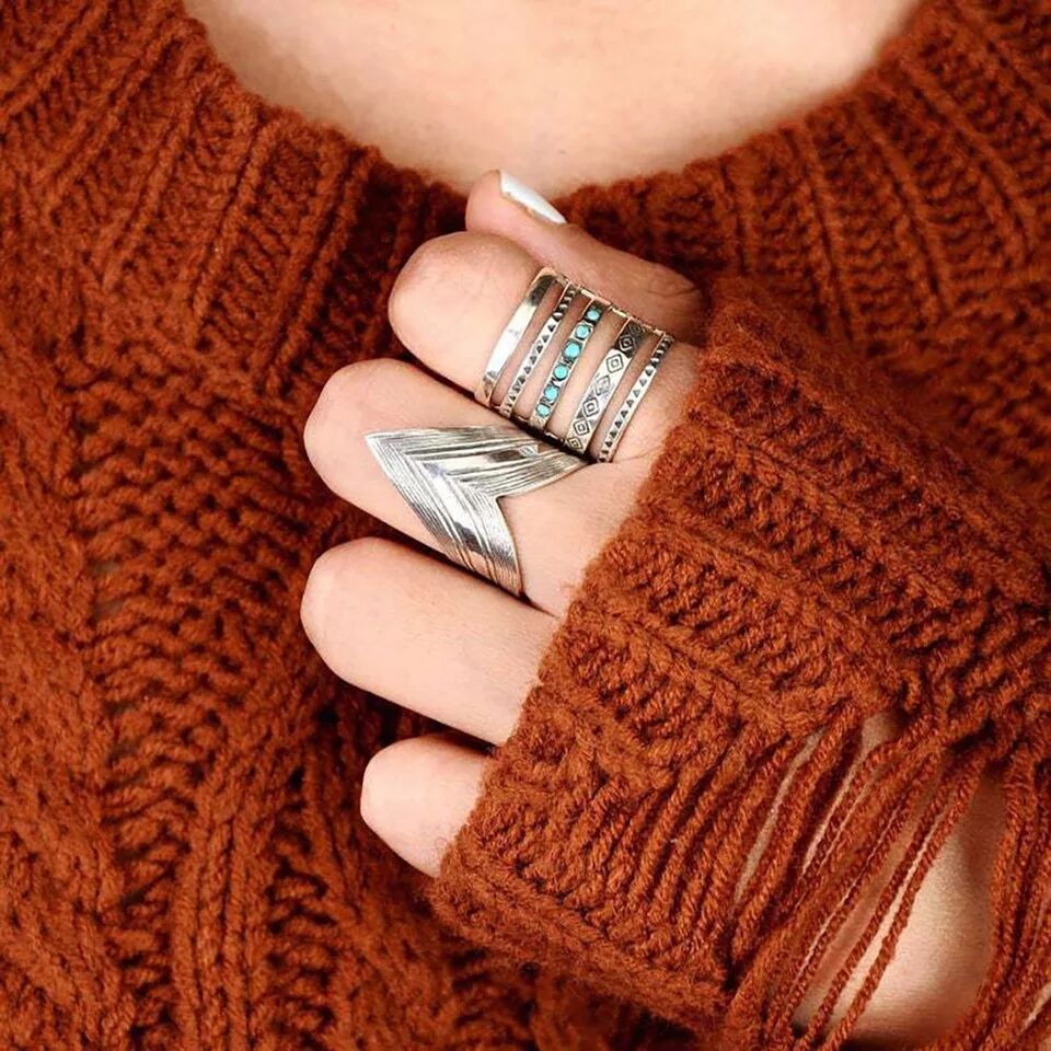 🔥Hot Sale 49% OFF🎁Sterling Silver Bohemian Openwork Carved Turquoise Ring