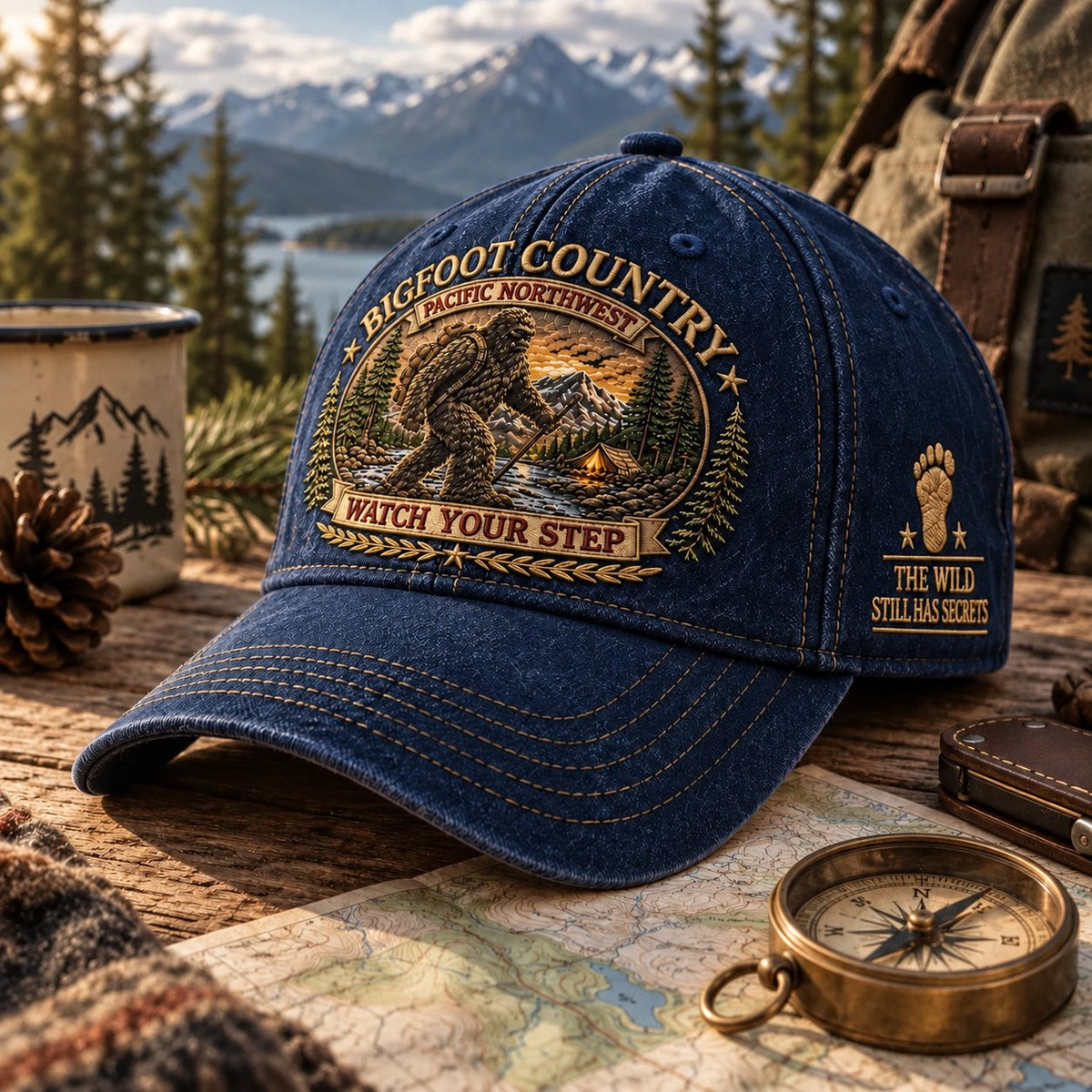 🔥Hot Sale🔥 -  2027 Bigfoot Country Heritage Cap – Pacific Northwest Vintage Washed Embroidered Hat