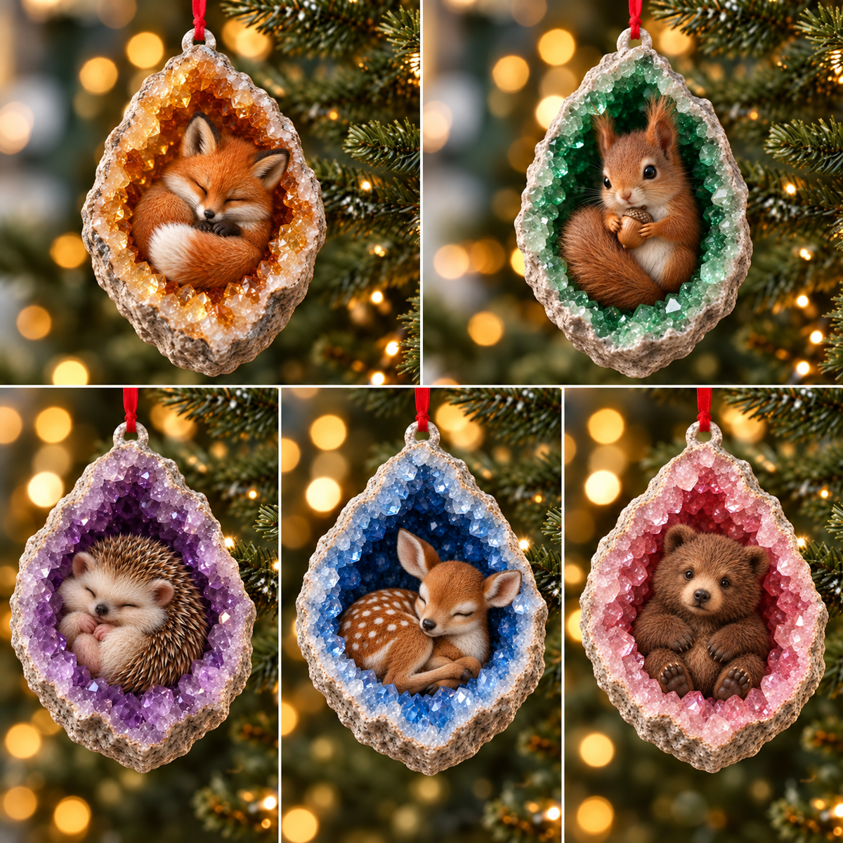 🔥🎄Early Bird Christmas Sale 50% OFF | Geode Animal Ornaments