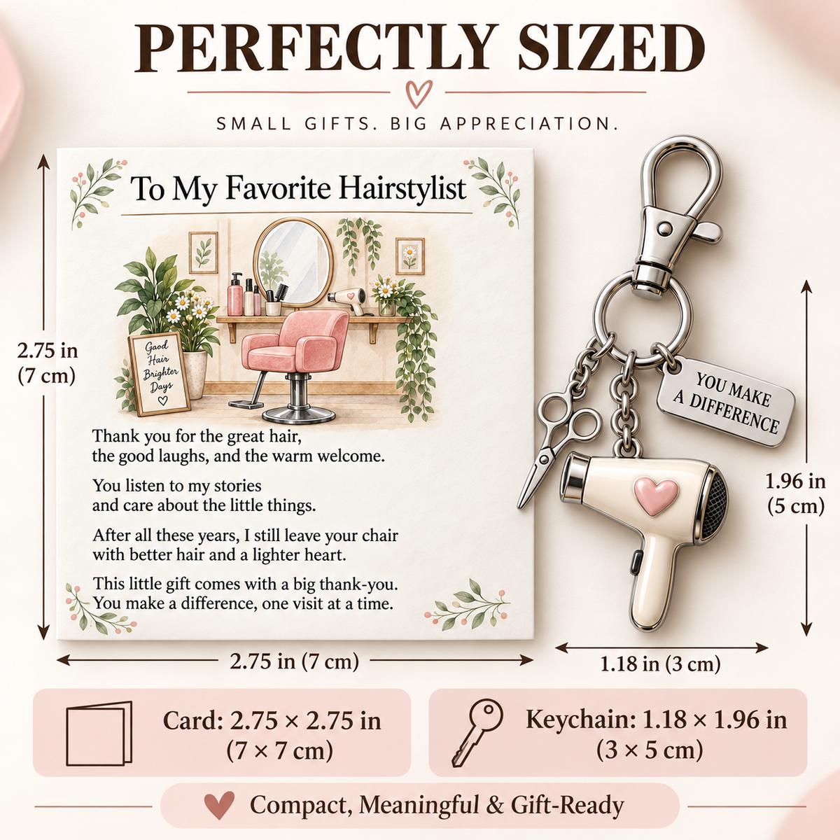 🔥Hot Sale🔥 - ✨ The "You Make a Difference" Appreciation Gift Set – Keychain & Greeting Card ✨