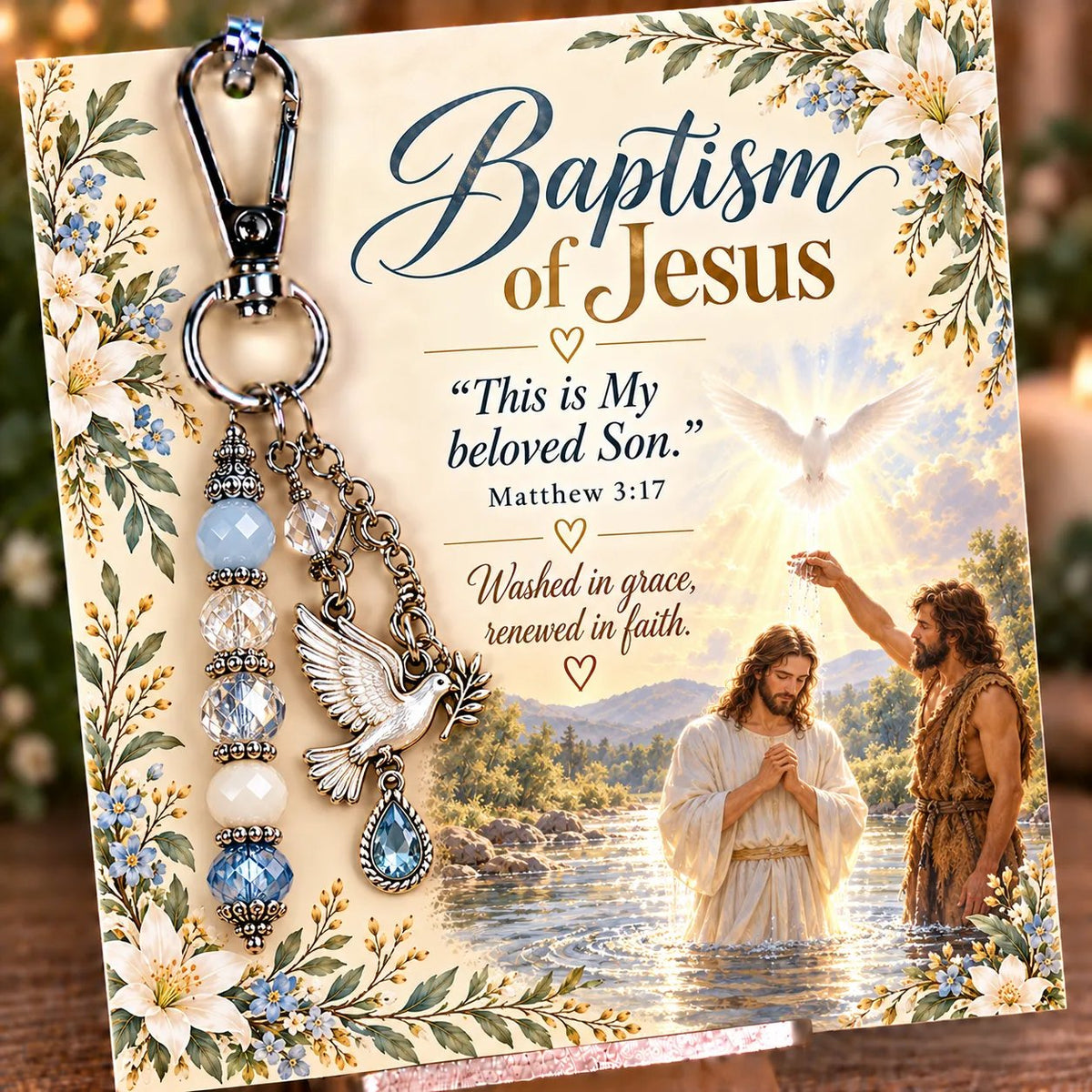 🔥Hot Sale🔥 - ✝️ Carry Your Faith With You - Christian Scripture & Prayer Keepsake Keychain