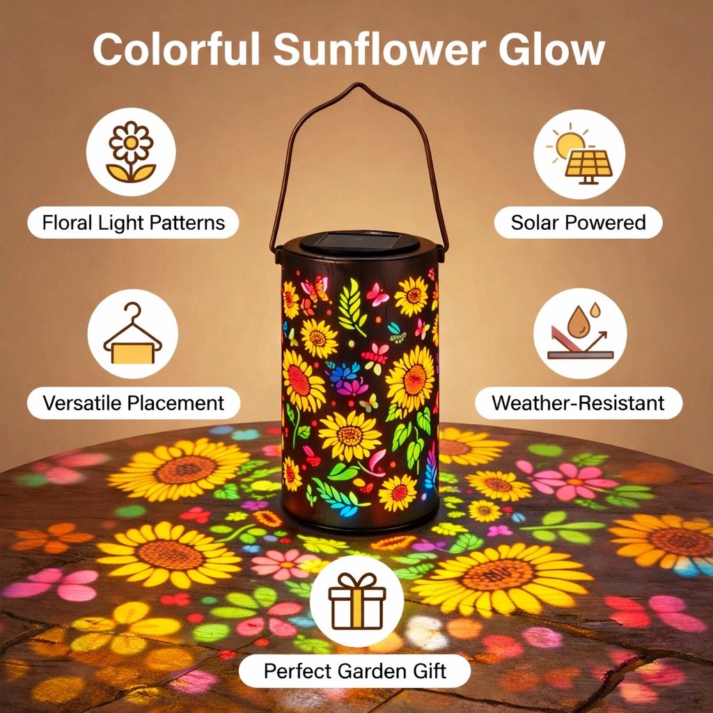 🔥HOT SALE🌞🌻Colorful Sunflower Glow Solar Garden Lantern