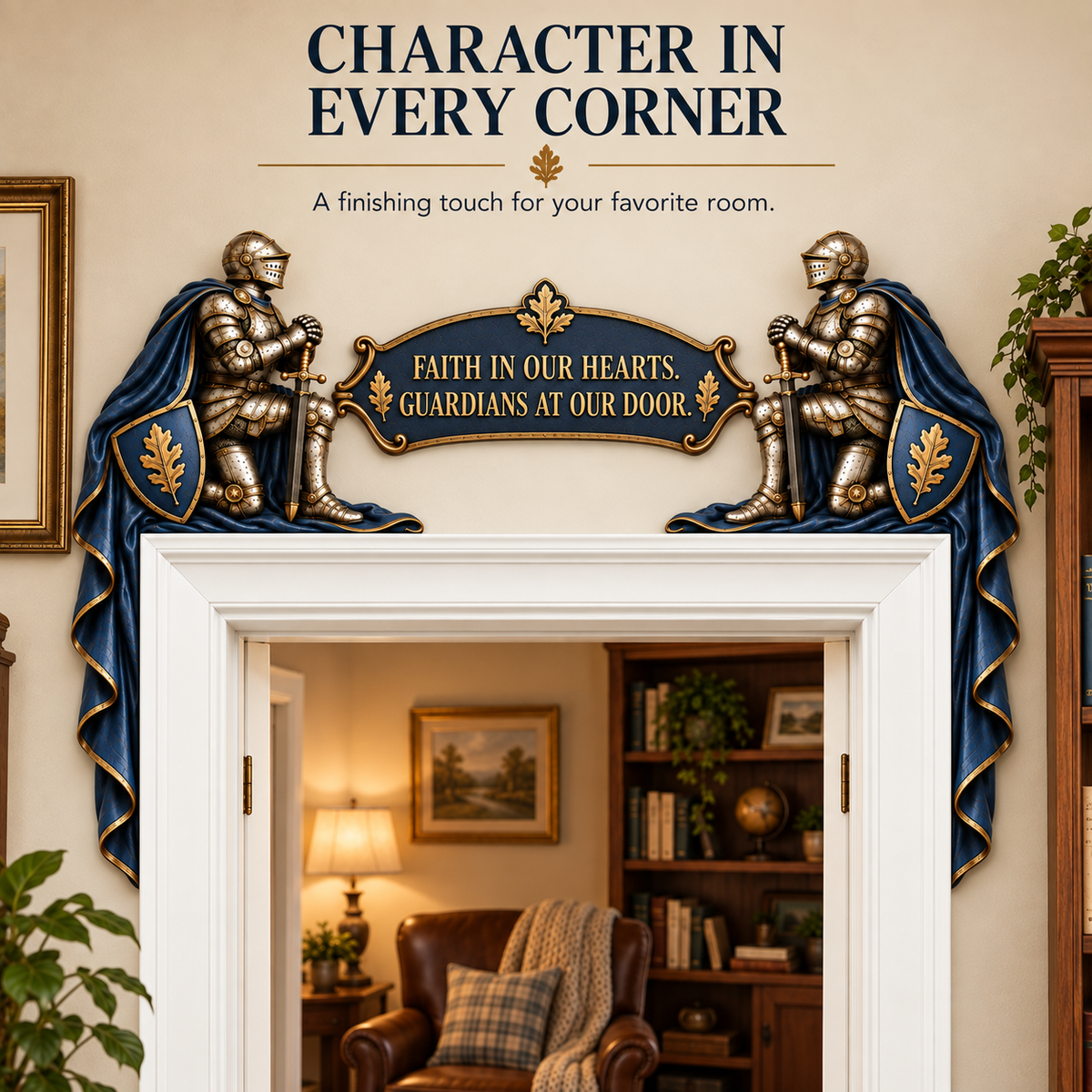 🔥Hot Sale🔥 - "Guardians at Our Door" – Epic Medieval Knight Door Frame Decor Set 🛡️🏰