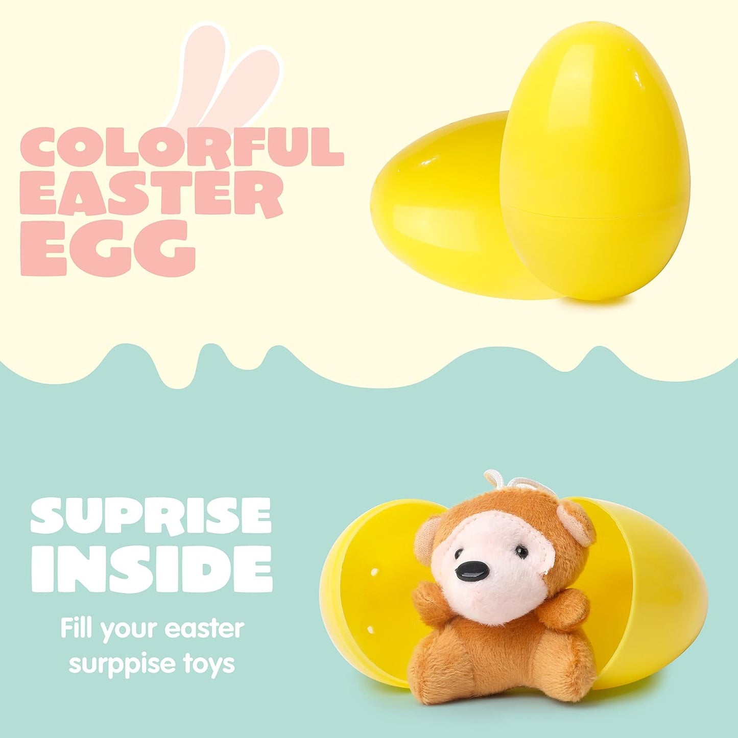 🔥LAST DAY 49% OFF-12/24/36 Pcs Prefilled Easter Eggs, Filled with Plush Animal Toys