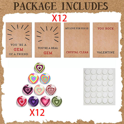 ❤24 Pack Valentines Cards with Heart