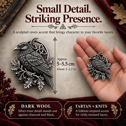 🔥Hot Sale🔥 - 🐦‍⬛ Gothic Celtic Raven Brooch – Dark Academia Statement Pin