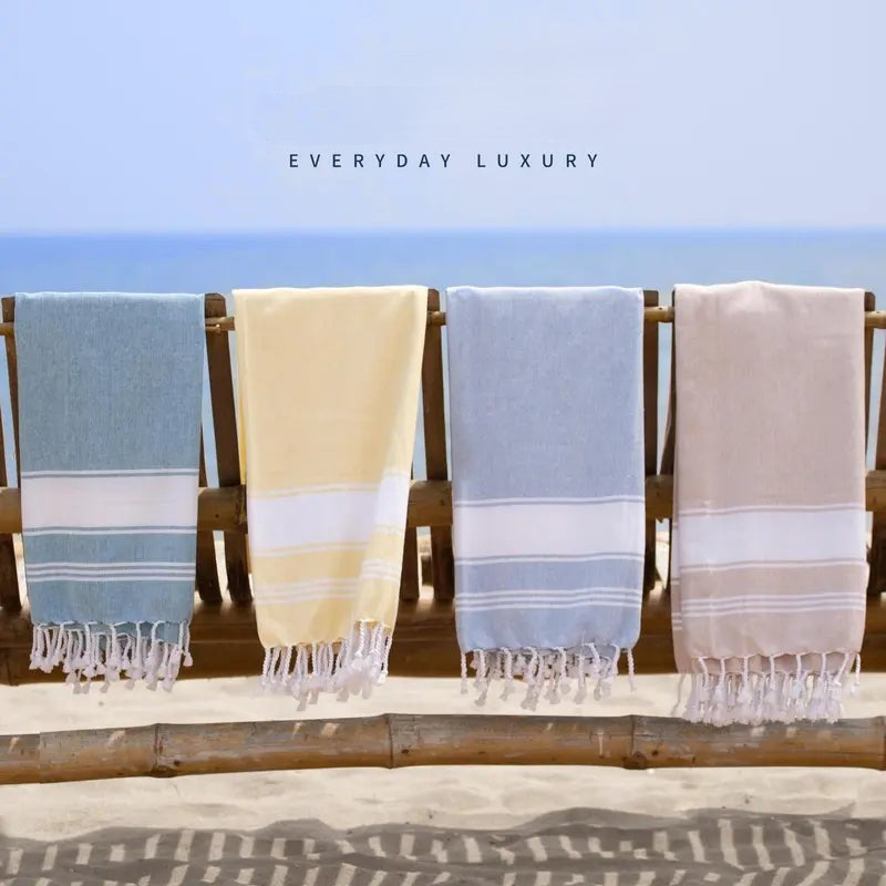 🌞🏖️Beach Towel – Lightweight Quick-Dry Sand-Free Hammam Towel for Beach, Pool & Travel