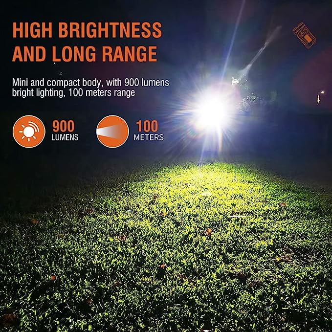 🔦💡Small Powerful EDC Flashlight with Red UV Blue Light -Super Bright 900LM