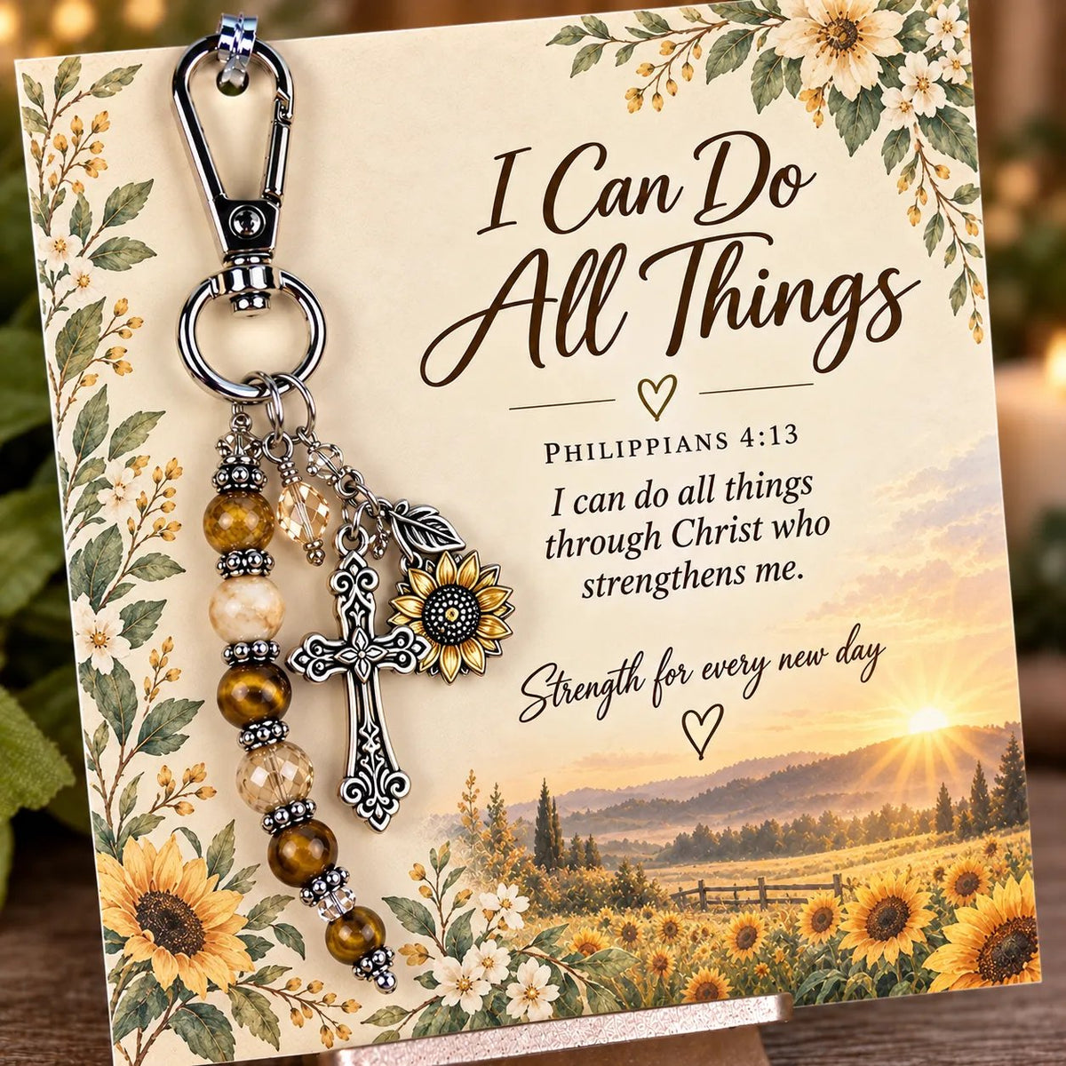 🔥Hot Sale🔥 - ✝️ Carry Your Faith With You - Christian Scripture & Prayer Keepsake Keychain