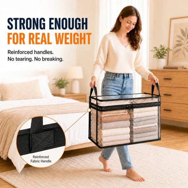 📦Large Heavy-Duty Thick Plastic Clear Storage Bag for Clothes, Moving & Storage