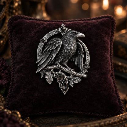🔥Hot Sale🔥 - 🐦‍⬛ Gothic Celtic Raven Brooch – Dark Academia Statement Pin