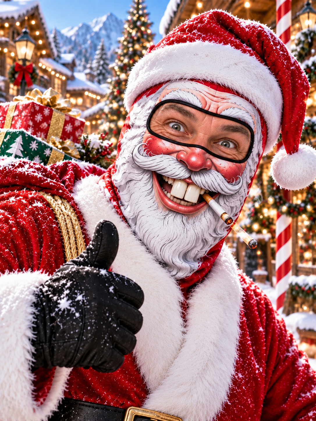 🎅Funny Santa Elf Face Mask – Christmas Winter Balaclava
