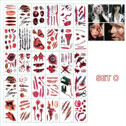 🎃👻HALLOWEEN PRE SALE - 49% OFF - Halloween Prank Makeup Temporary Tattoo😈Realistic & Easy To Remove