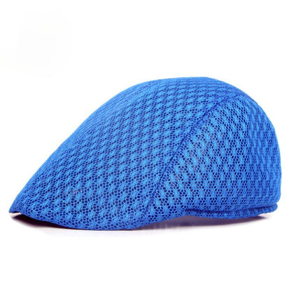 UPF50+ Mesh Flat Cap Men Breathable Duckbill Beret 56-58cm