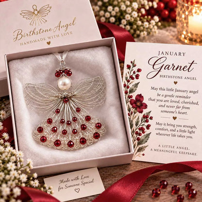✨💎 Handmade Birthstone Angel Wire Ornament