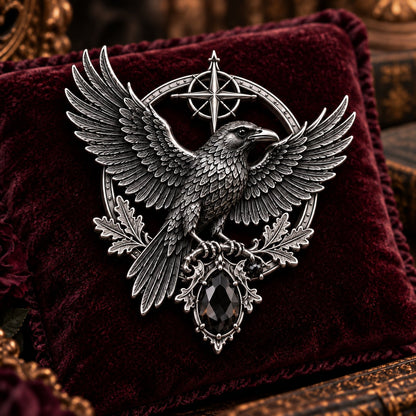 🔥Hot Sale🔥 - 🐦‍⬛ Gothic Celtic Raven Brooch – Dark Academia Statement Pin
