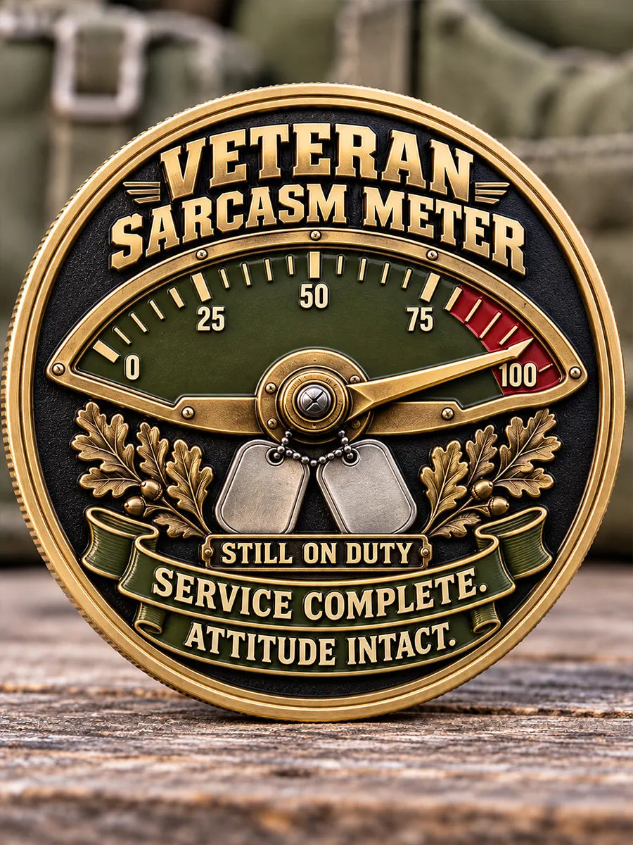 Service Complete, Attitude Intact — Grumpy Veteran Commemorative Medallion