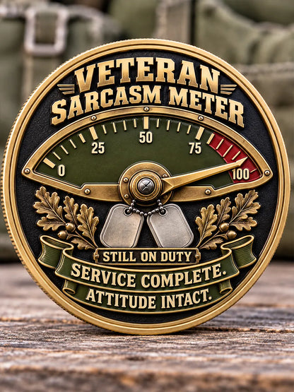 Service Complete, Attitude Intact — Grumpy Veteran Commemorative Medallion