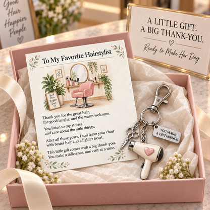 🔥Hot Sale🔥 - ✨ The "You Make a Difference" Appreciation Gift Set – Keychain & Greeting Card ✨