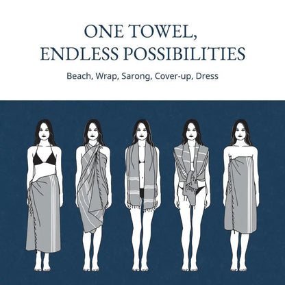 🌞🏖️Beach Towel – Lightweight Quick-Dry Sand-Free Hammam Towel for Beach, Pool & Travel