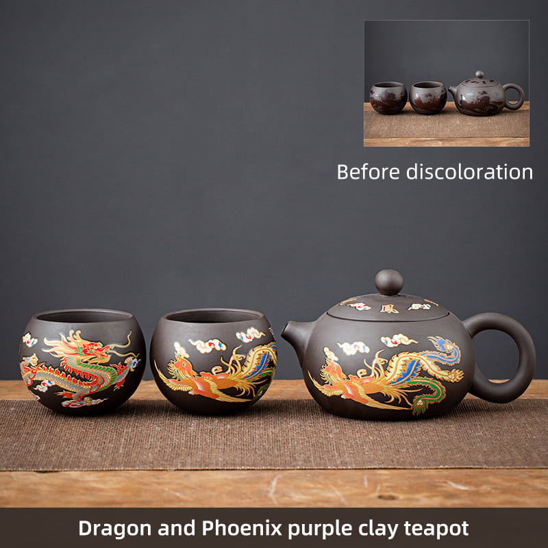 ☀️Summer Hot Sale🔥 Dragon And Phoenix Purple Clay Teapot