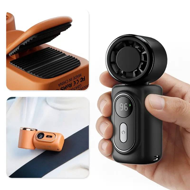 🌬️ Mini Portable Handheld Clip Fan – 3-in-1 Rechargeable 3000mAh Battery 🔋