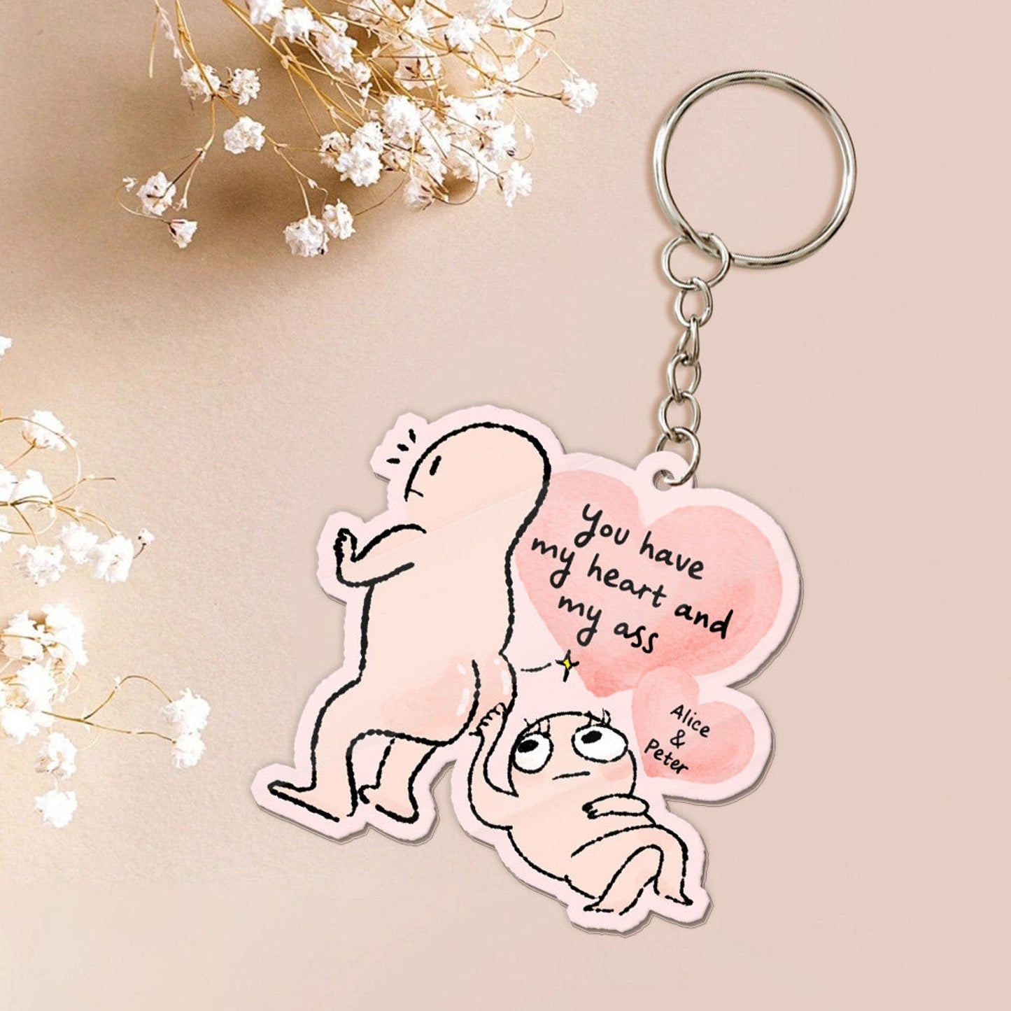 😍You Have My Heart & My Ass Keyring
