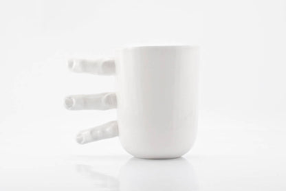 🤣Funny Finger Mug, Large Handmade Coffee Mug with Fingers