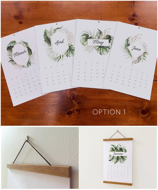 ❤Hot Sale 49% Off❤Beautiful Tropical  Leaf Yearly Calendar 2024, Wall Calendar, Annual Calendar