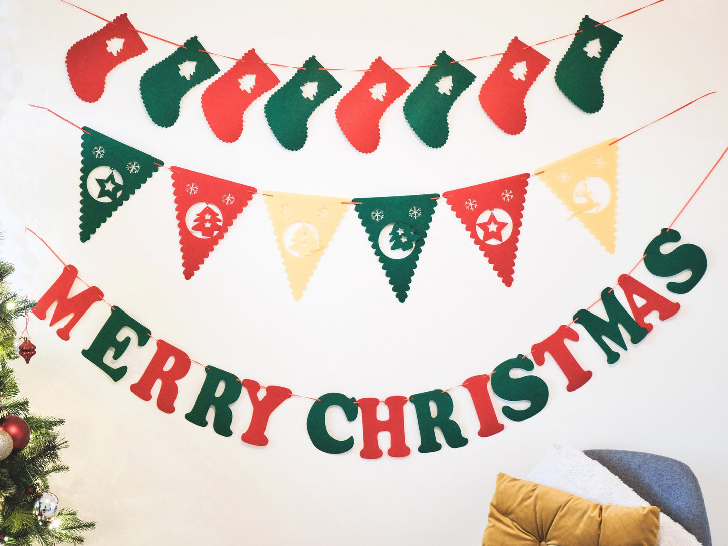 🎄Hot Sale 30% Off🎄 High-Quality Felt Christmas Wall Decoration Flags