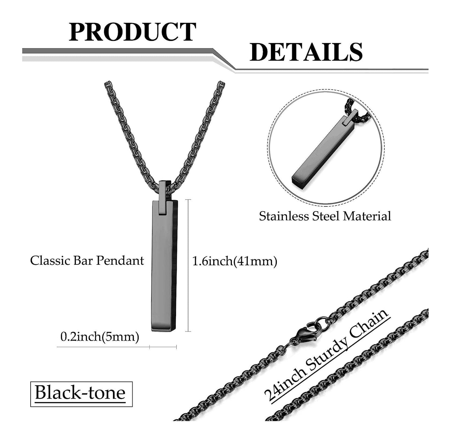🎇Personalized TWIST BAR NECKLACE for Men