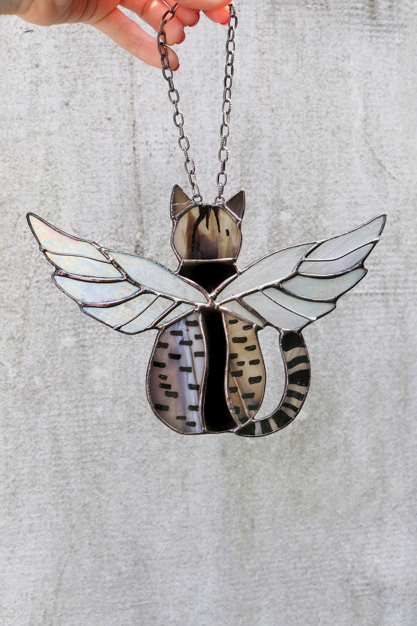 💙💛Suncatcher Cat With Angels Wings