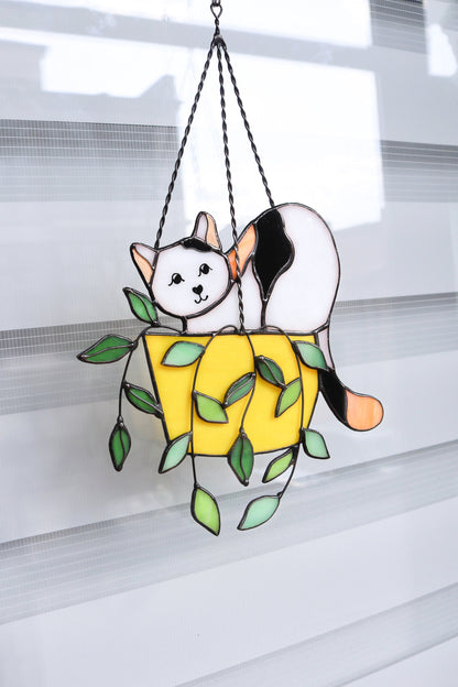 🔥HOT SALE 49% OFF - 🐱CAT IN A FLOWERPOT SUNCATCHER