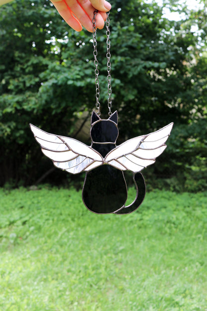 💙💛Suncatcher Cat With Angels Wings
