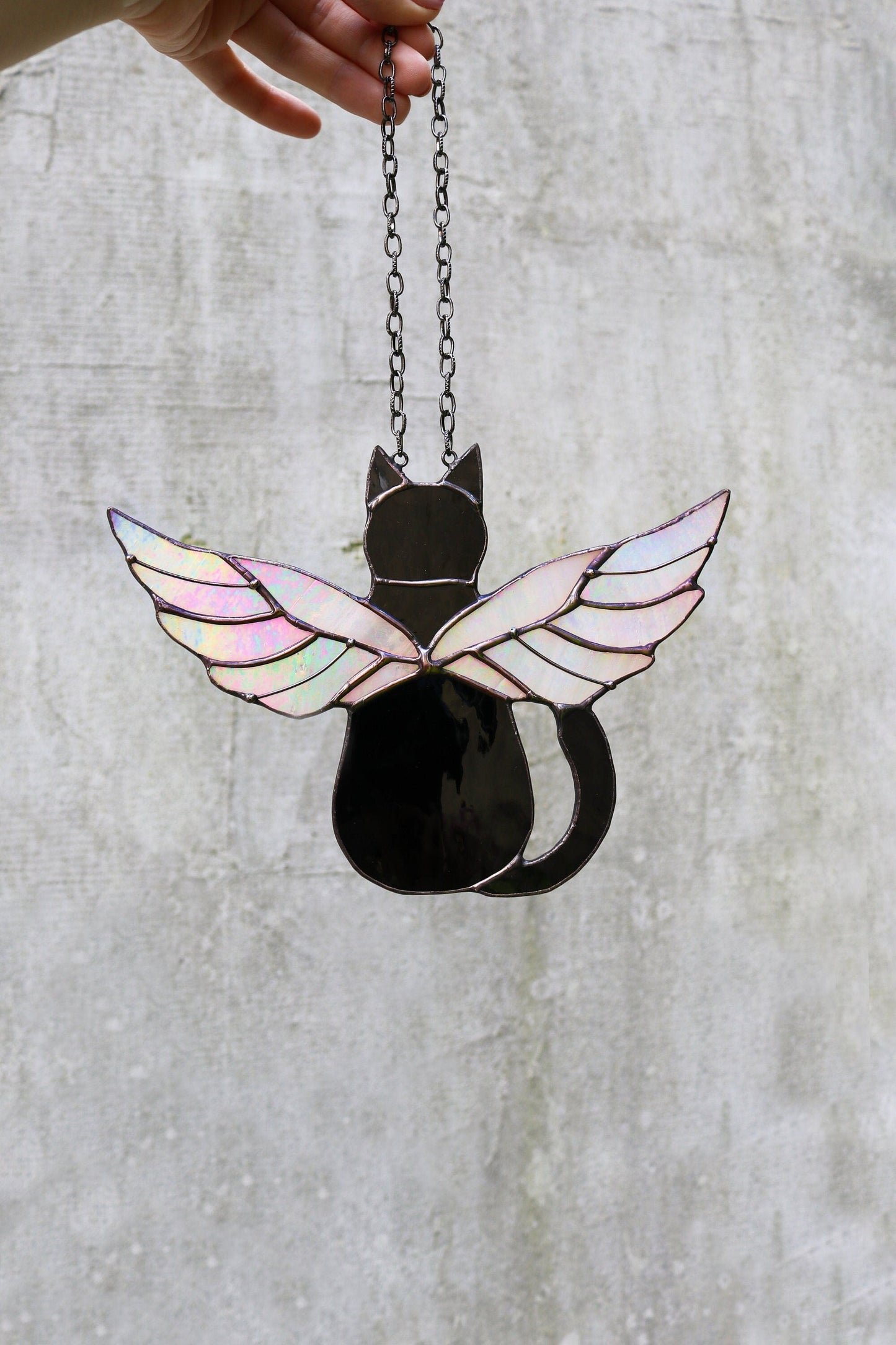 💙💛Suncatcher Cat With Angels Wings