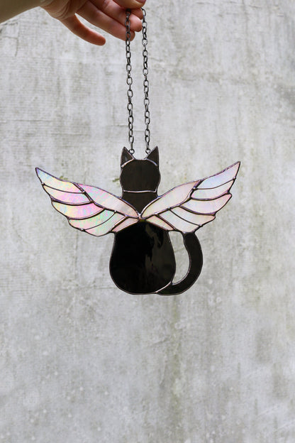 💙💛Suncatcher Cat With Angels Wings