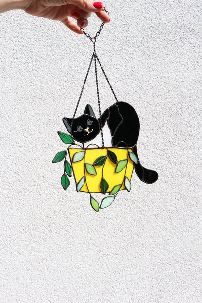 🔥HOT SALE 49% OFF - 🐱CAT IN A FLOWERPOT SUNCATCHER
