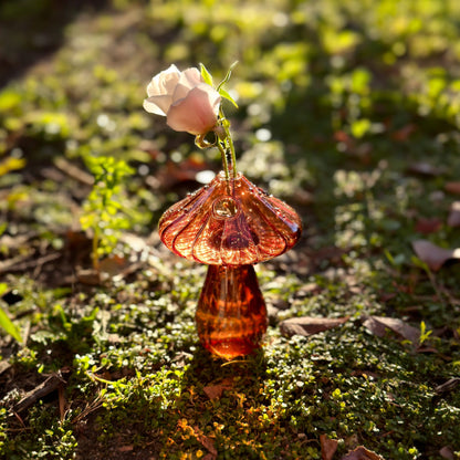 🍄Handmade Glass Mushroom Bud Vase