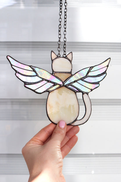 💙💛Suncatcher Cat With Angels Wings