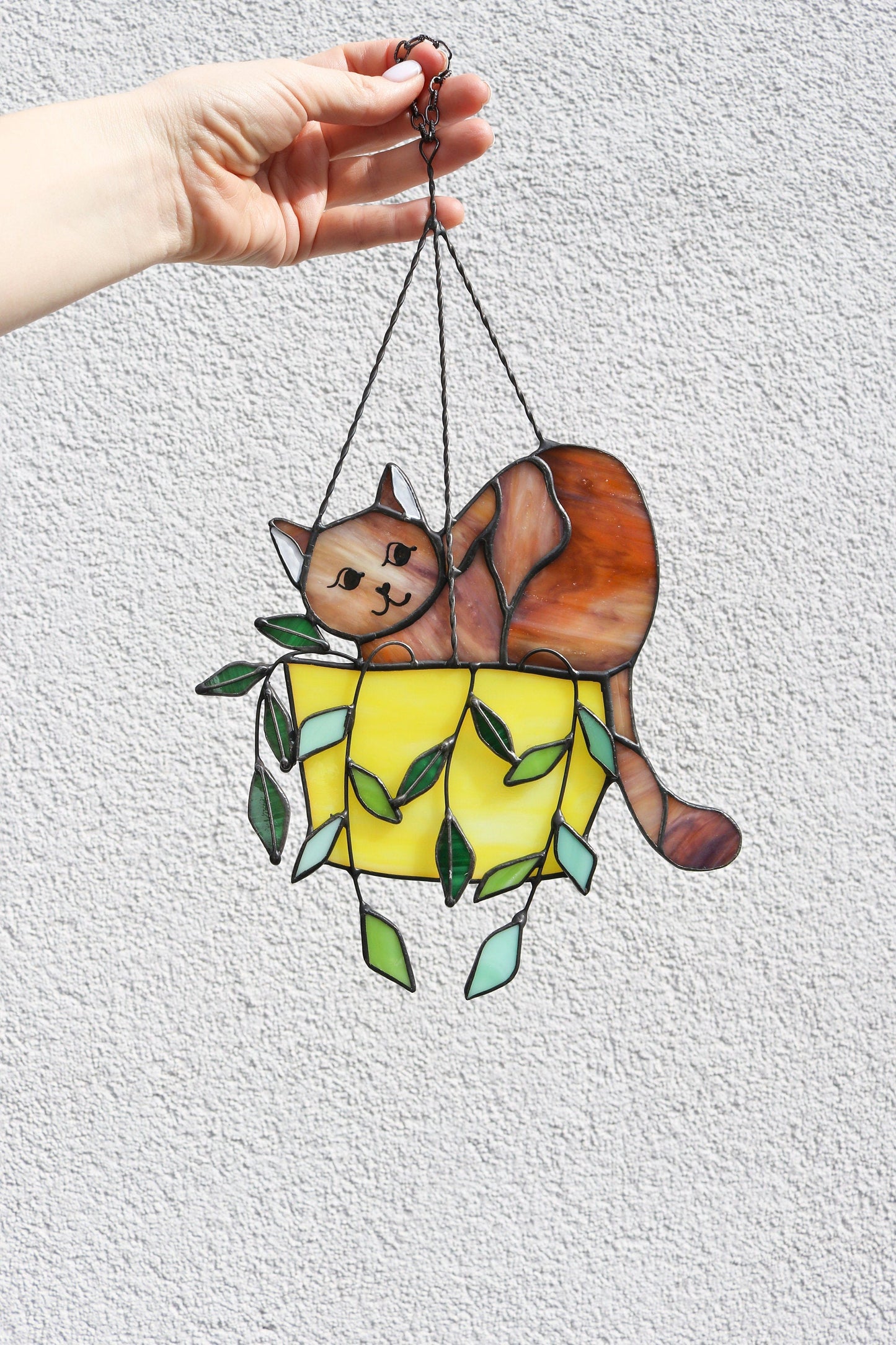 🔥HOT SALE 49% OFF - 🐱CAT IN A FLOWERPOT SUNCATCHER