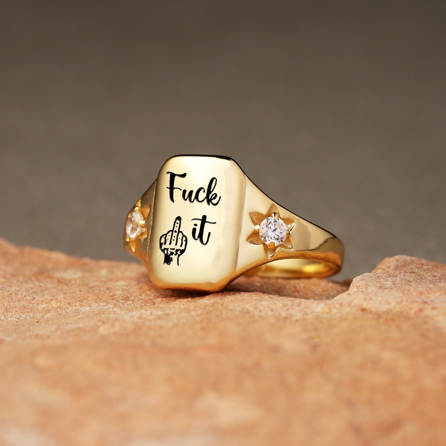 🔥 Fu*k It Engraved Ring
